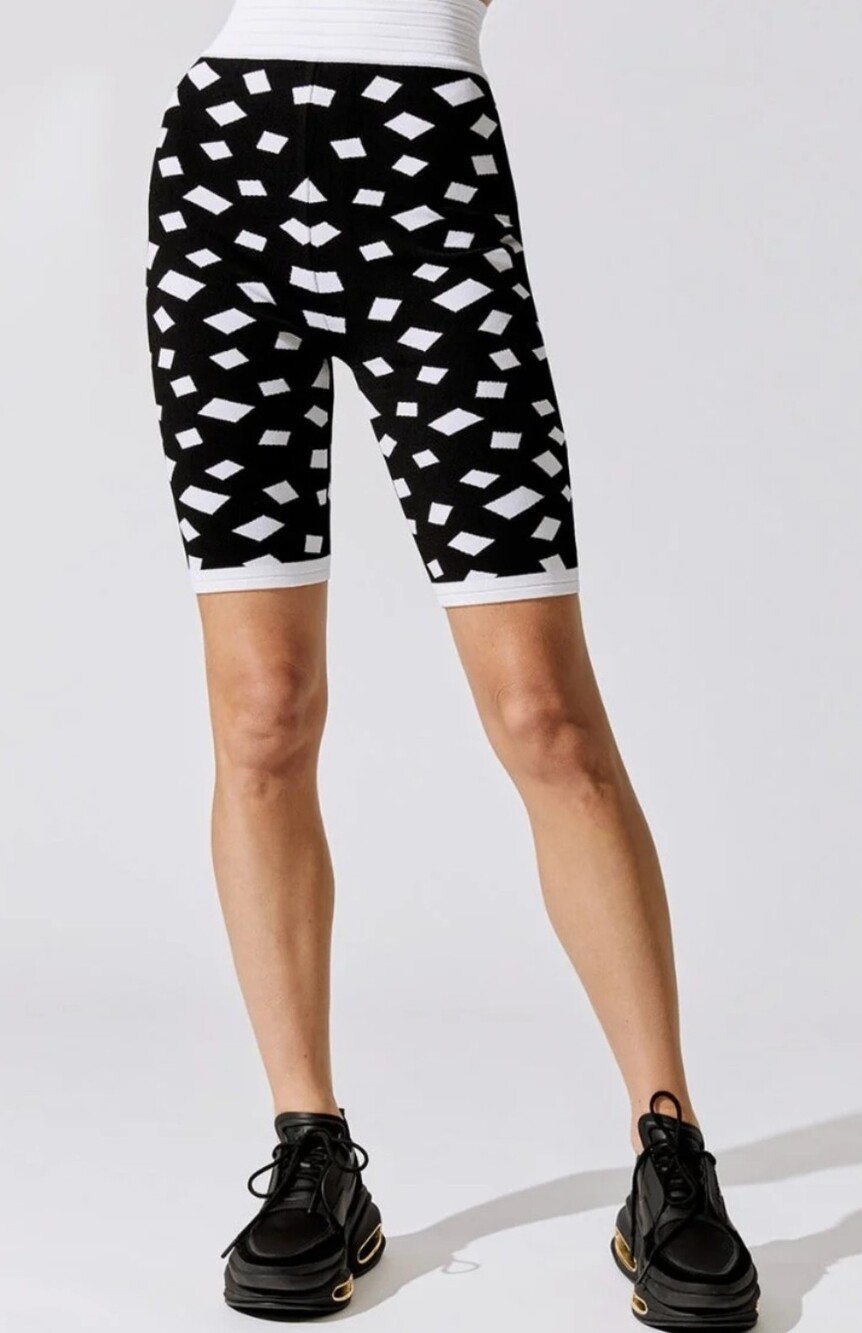 BALMAIN High Waist Jacquard Cycling Shorts